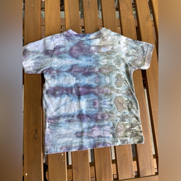 Sea Meets Sand: One of a Kind Ice Dyed Toddler Tee sz 2T Blue/Green/Brown/Purple - Picture 8 of 10